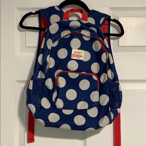 Mini Boden Other - MINI BODEN polka dot back back blue and red